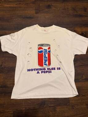 Vintage 90s Pepsi 'Nothing Else Is A Pepsi' Graphic T-Shirt Hanes XL Single Stit